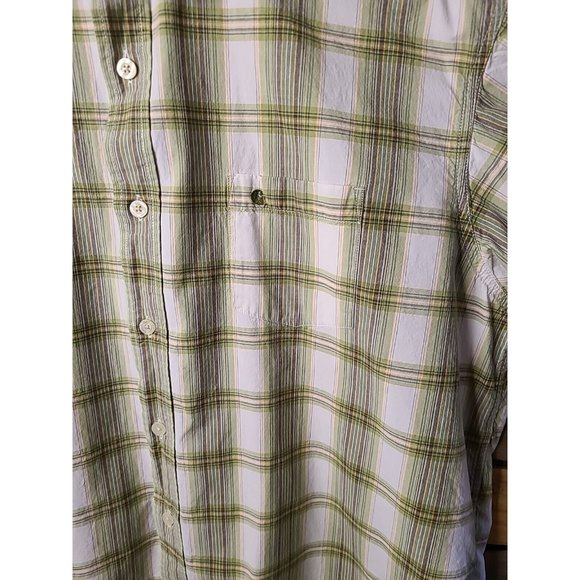 Carhartt Mens Button Up Short Sleeve Green Plaid Shirt Casual Work XL Cotton - Picture 3 of 9